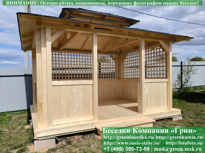 Японская, Китайская Беседка Для Дачи 3х4. Вариант № 2