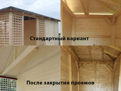 Закрыть Проемы В Беседке Под 4-х Скатной Крышей