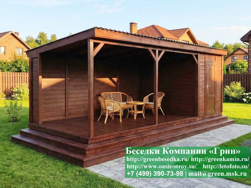  Беседка Для Дачи В Современном Стиле 'Лофт' 3х7