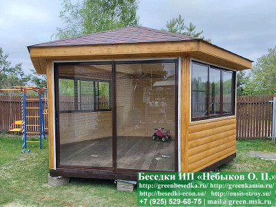 Шестиугольная Беседка С Алюминиевыми Окнами Ø5