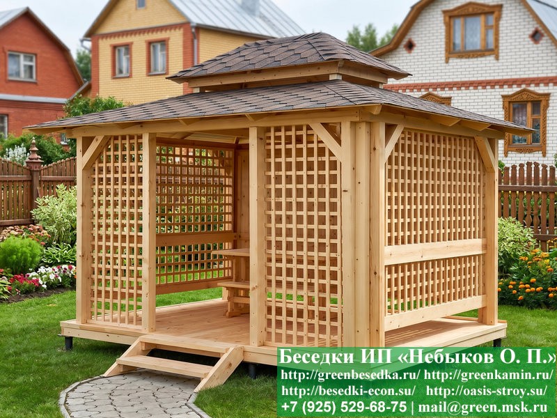 Беседка В Японском, Китайском Стиле 3х4. Вариант № 1