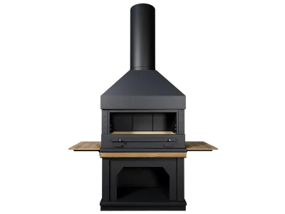 Отдельностоящая печь для барбекю из металла BLACKBURN-1200 с боковыми столиками