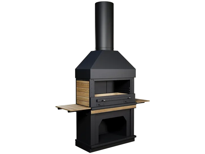 Отдельностоящая печь для барбекю из металла BLACKBURN-1200 с боковыми столиками Отдельностоящая печь для барбекю из металла BLACKBURN-1200 с боковыми столиками