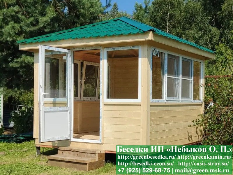 Закрытая Застекленная Беседка С Пластиковыми Окнами 3х3