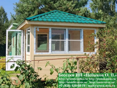 Закрытая Застекленная Беседка С Пластиковыми Окнами 3х3