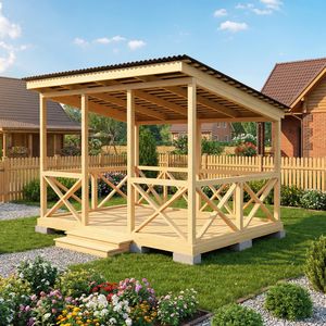 Односкатные беседки для дачи