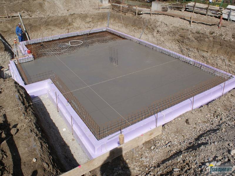 Бетонный фундамент (бетонная подушка), ленточный фундамент, свайный фундамент