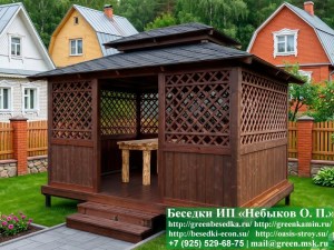 Беседка Для Дачи В Японском, Китайском Стиле 3х4. Вариант № 2