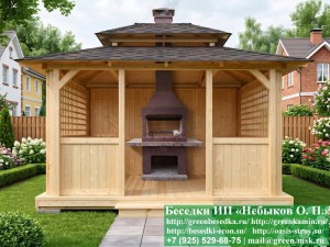 Беседка Для Дачи В Японском, Китайском Стиле 3х4. Вариант № 2