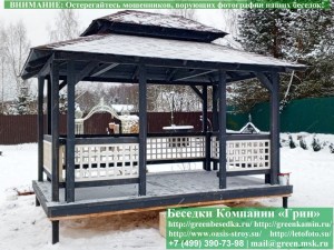 Беседка в японском, китайском стиле 3х4. Вариант № 1
