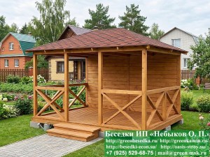 Летняя Деревянная Беседка Для Дачи С Крестами
