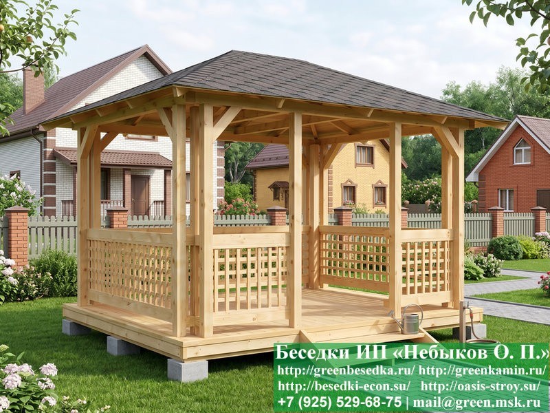 3x4minishater-014_800x600 image Летняя Деревянная Беседка Для Дачи 3х4. Вариант № 1