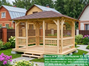 3x4minishater-029_300x225 image Летняя Деревянная Беседка Для Дачи 3х4. Вариант № 1