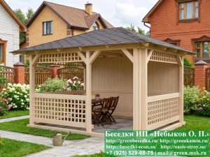 3x4minishater-058_300x225 image Летняя Деревянная Беседка Для Дачи 3х4. Вариант № 1