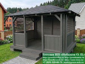 Летняя Деревянная Беседка Для Дачи 3х4. Вариант № 2