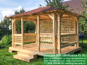3x4minishater-09_300x225 image Летняя Деревянная Беседка Для Дачи 3х4. Вариант № 1