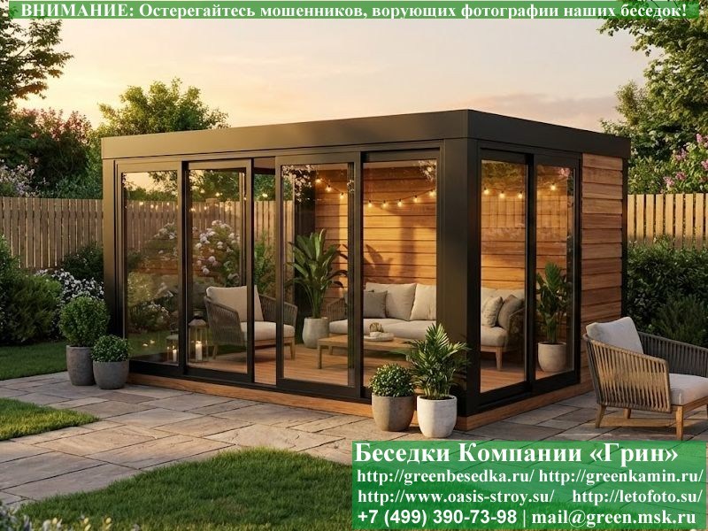 Металлический Павильон С Панорамными Окнами 3х4