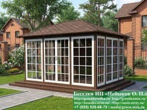 Застекленная Беседка С Панорамными Деревянными Окнами 3х4
