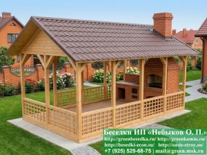 Прямоугольная Беседка Для Дачи 'Домик 3х5 Под Барбекю'