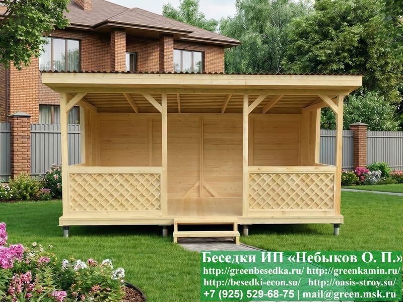 Односкатная Садовая Беседка Для Дачи 3х5