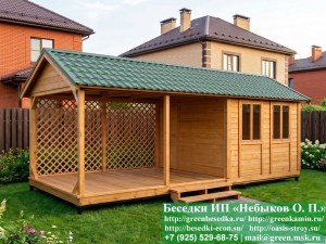 Деревянная Дачная Бытовка С Навесом 3х7