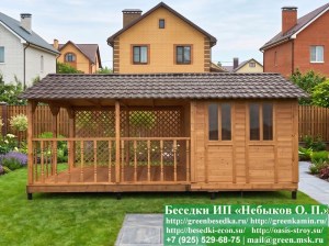 Деревянная Дачная Бытовка С Навесом 3х7