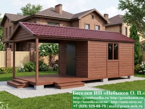Деревянная Дачная Бытовка С Навесом 3х7