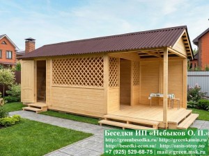 Беседка Для Дачи 'Домик С Хозблоком 3х7'. Вариант № 1