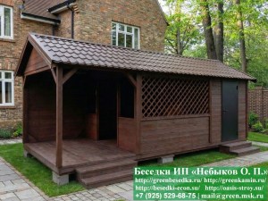 Беседка Для Дачи 'Домик С Хозблоком 3х7'. Вариант № 1