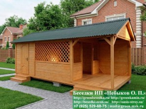 Беседка Для Дачи 'Домик С Хозблоком 3х7'. Вариант № 1