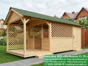 Беседка Для Дачи 'Домик С Хозблоком 3х7'. Вариант № 1