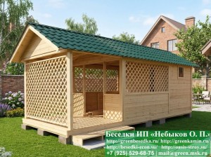 Беседка Для Дачи 'Домик С Хозблоком 3х7'. Вариант № 1