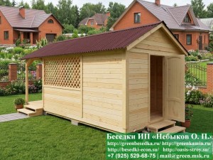 Беседка Для Дачи 'Домик С Хозблоком 3х7'. Вариант № 1