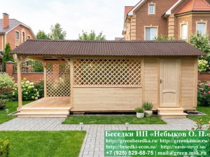 Беседка Для Дачи 'Домик С Хозблоком 3х7'. Вариант № 1