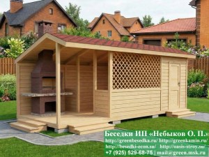Беседка Для Дачи 'Домик С Хозблоком 3х7'. Вариант № 1