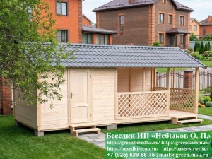 Беседка Для Дачи 'Домик С Хозблоком 3х7'. Вариант № 3