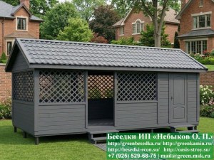 Беседка Для Дачи 'Домик С Хозблоком 3х7'. Вариант № 3