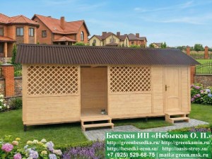 Беседка Для Дачи 'Домик С Хозблоком 3х7'. Вариант № 3