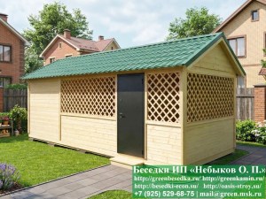 Беседка Для Дачи 'Домик С Хозблоком 3х7'. Вариант № 3