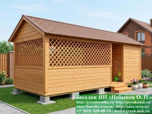 Беседка Для Дачи 'Домик С Хозблоком 3х7'. Вариант № 3