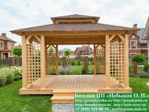 Деревянная Садовая Беседка 'Шатер Для Дачи 4.5х5.5'