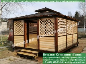 Беседка для дачи в японском, китайском стиле 4х5. Вариант № 3