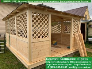 Беседка для дачи в японском, китайском стиле 4х5. Вариант № 1