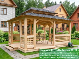 Беседка для дачи в японском, китайском стиле 4х5. Вариант № 2