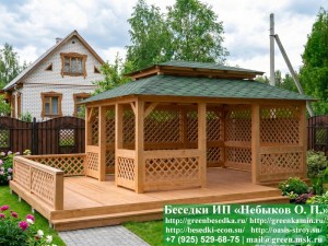 Беседка для дачи в японском, китайском стиле 4х5. Вариант № 2