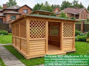 Беседка для дачи в японском, китайском стиле 4х5. Вариант № 3
