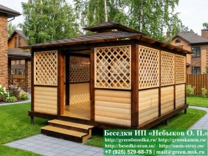 Беседка для дачи в японском, китайском стиле 4х5. Вариант № 3