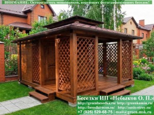 Беседка в японском стиле с хозблоком 4х5
