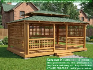 Беседка для дачи в японском, китайском стиле 4х6