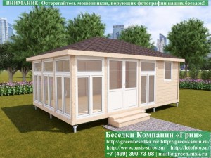 Закрытая Застекленная Беседка С Хозблоком 6х8